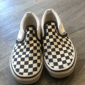 Vans (big kid) size 3 checkered slip on shoes